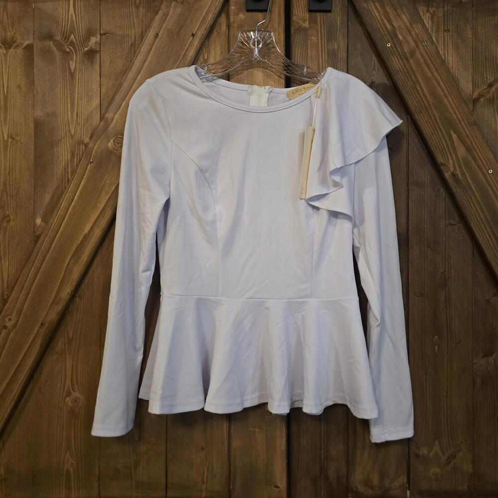 Kate Kasin Women Size Small Long Sleeve Blouse White NWT